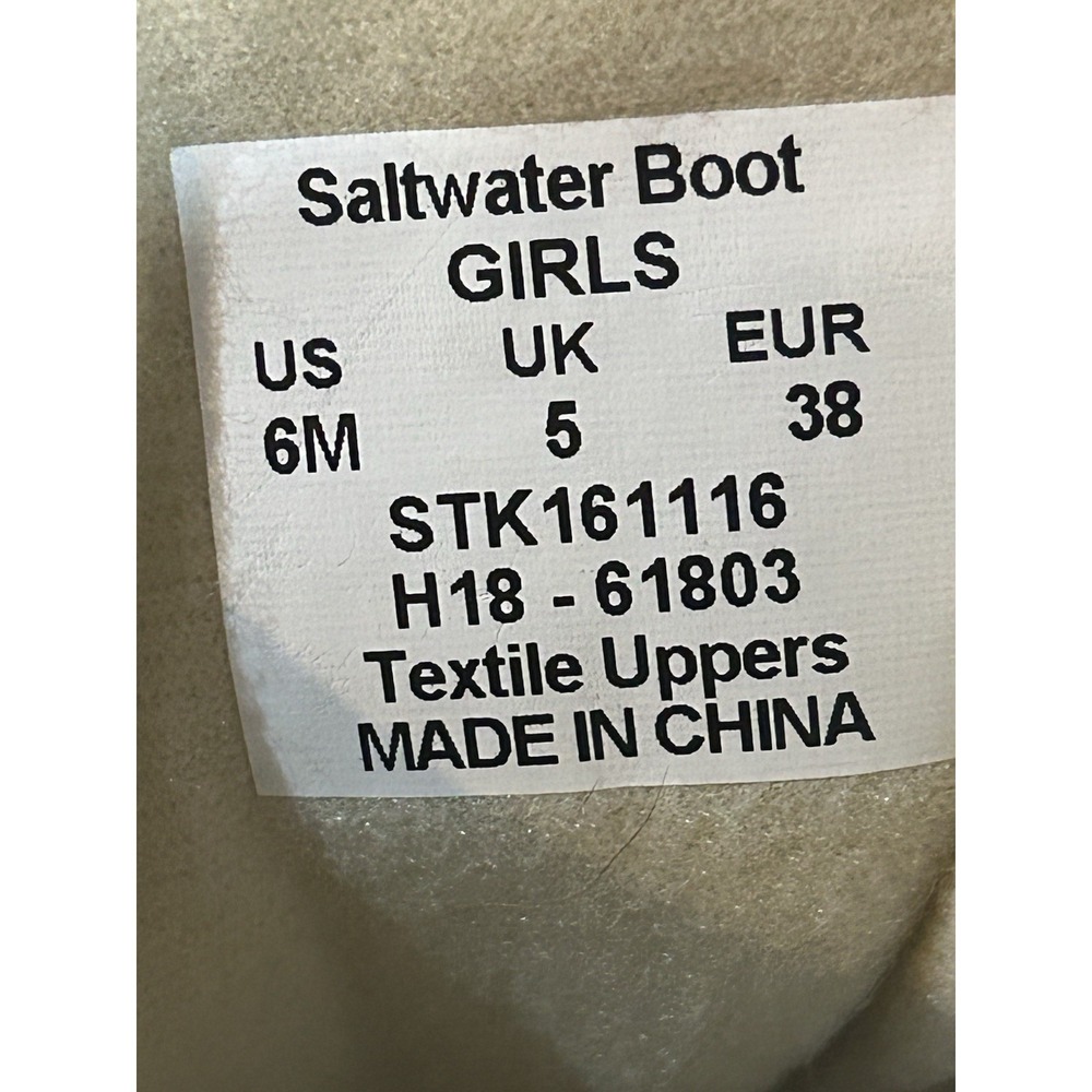 Sperry Girls' Saltwater Boot Rain & Snow Cream Shiny STK161116 Size 6 - Picture 7 of 7